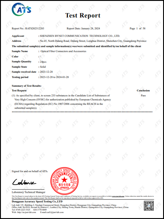 REACH Test Report